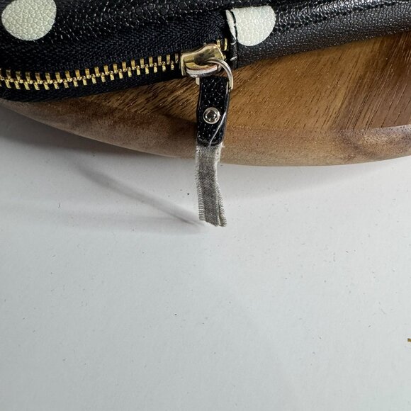 Kate Spade Small Tablet Padded Case Black And White Polka Dot Vinyl Shiny - Picture 6 of 6